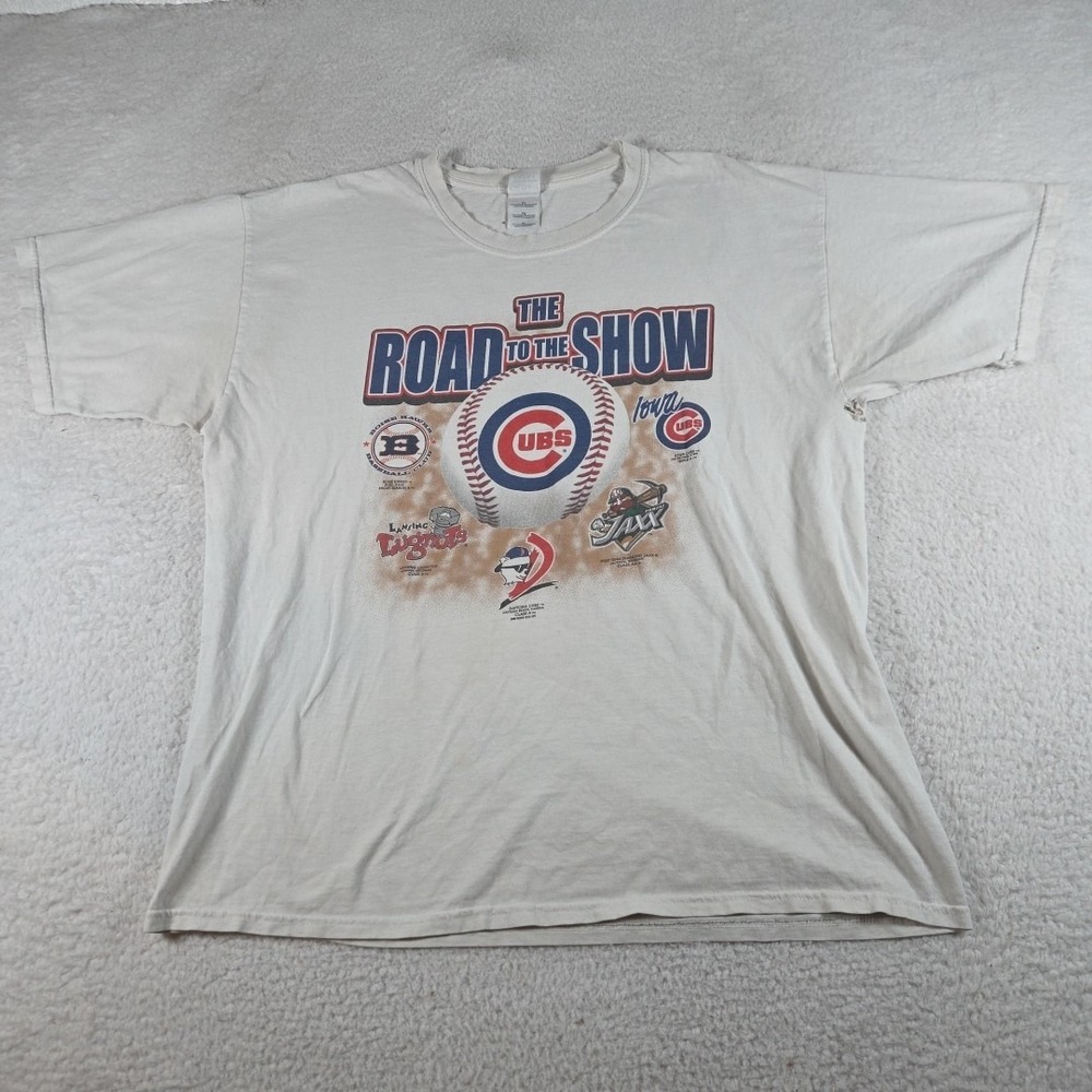 vintage Chicago Cubs shirt mens XL Road To The Show‎ Distressed Grunge Filth Y2K